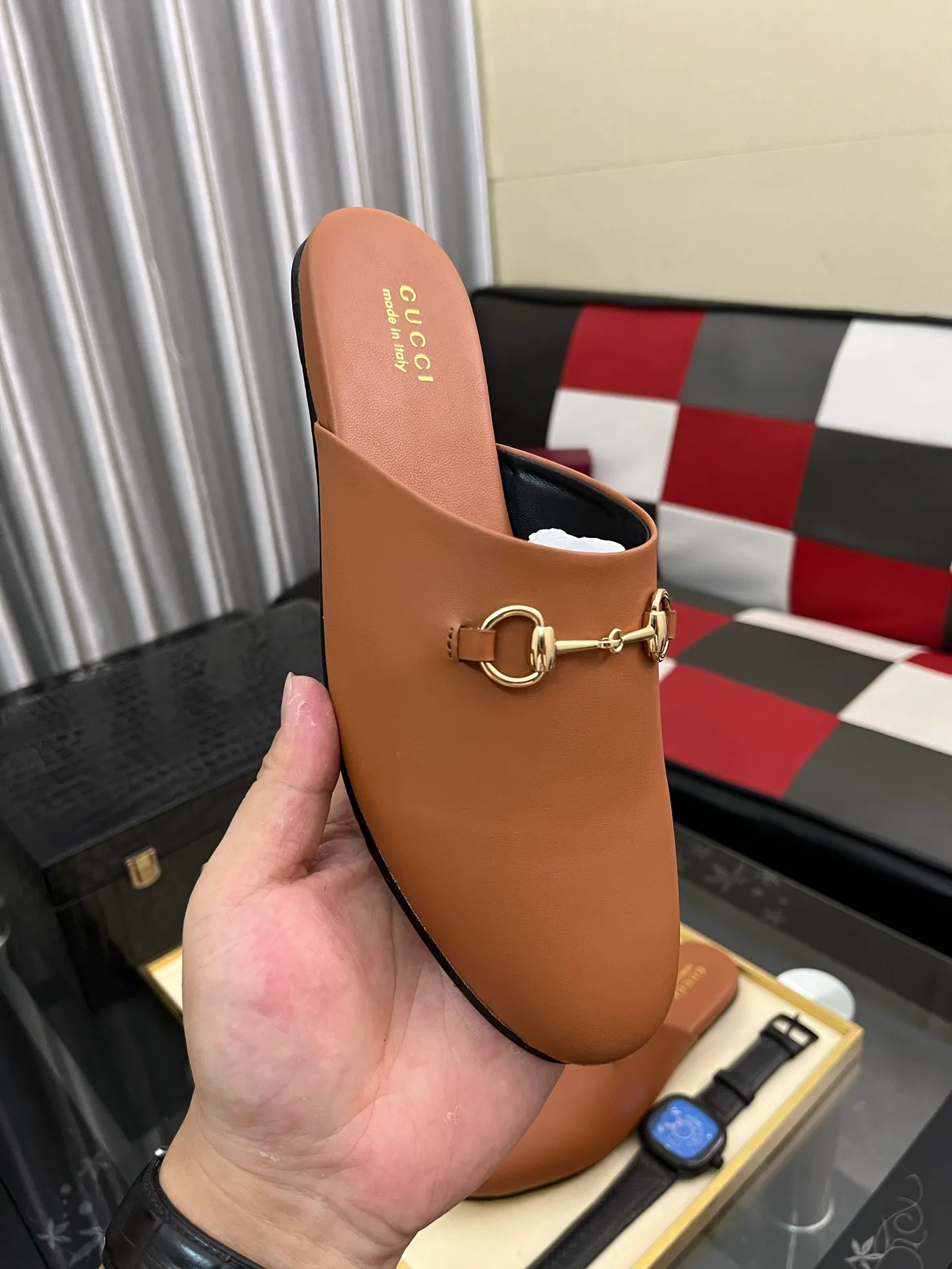 Men's shoes 💰480⌚️⌚️[Gucci] 2024 new season half-slip men's shoes, made of Italian imported first-layer frosted cowhide➕sheepskin lining, original hardware buckle, original combination wear-resistant outsole, real shot 🎬 Very comfortable on the feet, size 36-44